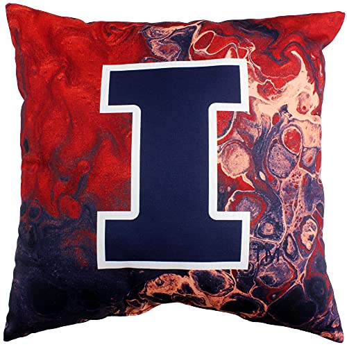 Image of College Covers Illinois Fighting Illini 2 Sided Color Swept Decorative Pillow, 16 inch, Made in The USA