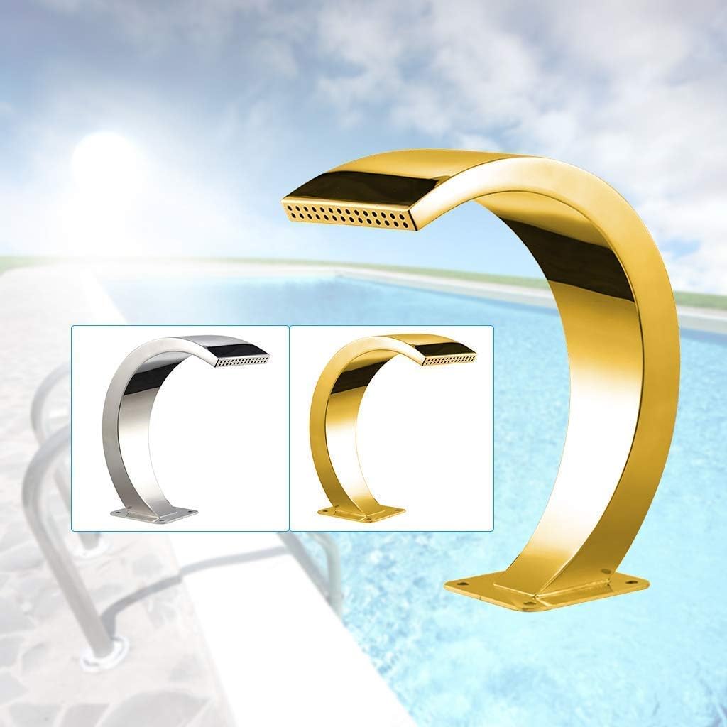 Waterfall Pool Fountain, Stainless Steel Pool Fountain Outdoor Pond Swimming Pool Fountains,Outdoor Garden Spray Screen (