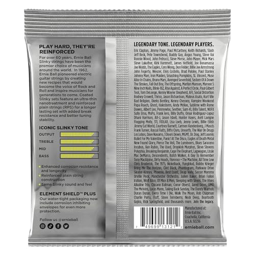 Image of Ernie Ball Regular Slinky Coated Titanium Electric Guitar Strings, 10-46 Gauge (P03121)