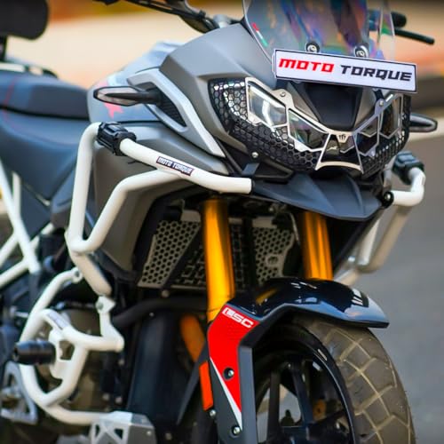 Image of Moto Torque Stallion Pro Crash Guard Fit for Apache RTX 300 (White) - Upper & Lower Crash Guard with Sliders