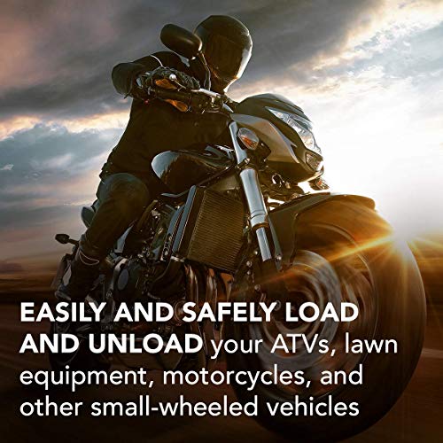 CARGOSMART 3092, Hybrid S-Curve Centerfold Ramp, For Use Easily And Safely Loading & Unloading Lawn Equipment, Motorcycles, ATVs, 750 Lb Per Ramp Capacity, Black 2-Pack