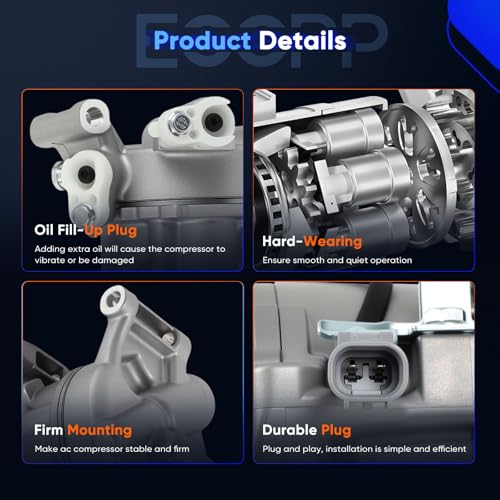 Image of ECCPP A /C Compressor with Clutch Fit for Toyota Yaris 1.5L 2012-2018 | AC Compressor Strong Cooling