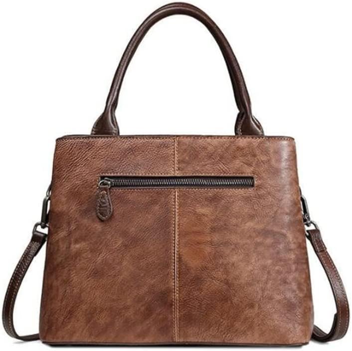 Casual Genuine Leather Handbag for Women Retro Handmade Large Capacity Shoulder Messenger Bag Vintage