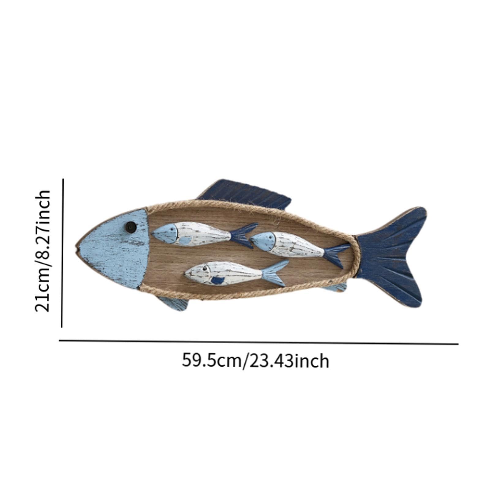 Amazon.co.jp: 海を彷徨う木製の魚のインテリアデザイン, 3匹の小さな