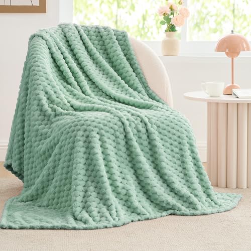Image of BEDELITE Mint Green Twin Blanket for Couch, Soft Cozy Gift for Women, 60*80