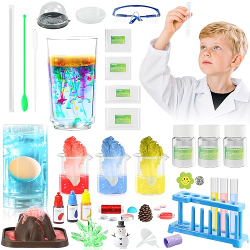 50+ Kits de Experimentos Científicos para niños a partir de 4 5 6 7 8, Juguetes de Actividades STEM para niños y niñas, Kits de ciencia química, experimentos Kosmos para ciencia niños a partir de 10
