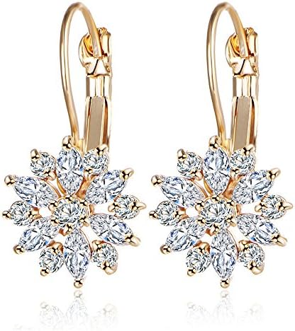 Shining Diva Fashion Latest 18k Gold Plated AAA Crystal Diamonds Earrings For Women & Girls