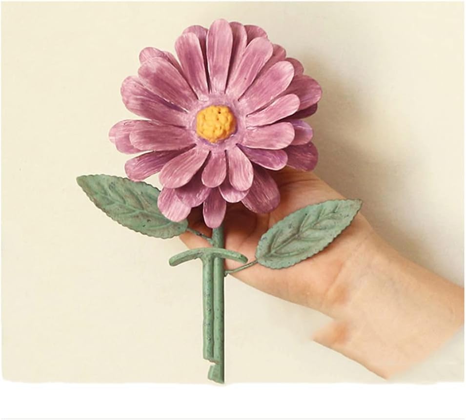 Clothes Hook Metal Wall Hanging Wall Creative Cute Bedroom Idyllic Retro Hat Flower(White-Dinosaur Doodle4)