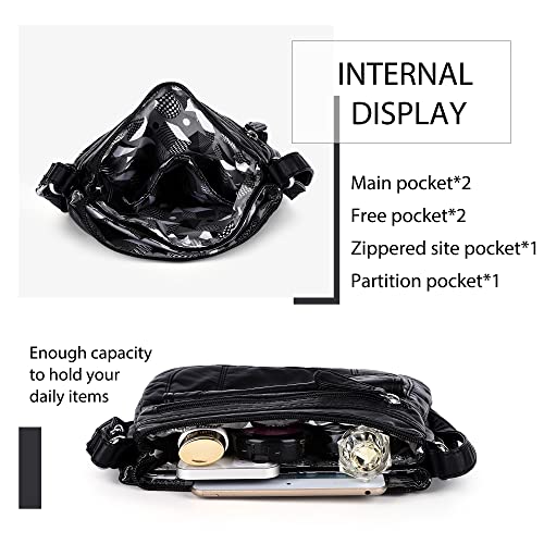 Image of Angelkiss Small Womens Crossbody Bag Leather Shoulder Purse for Women Hobo Bag with Adjustable Shoulder Strap