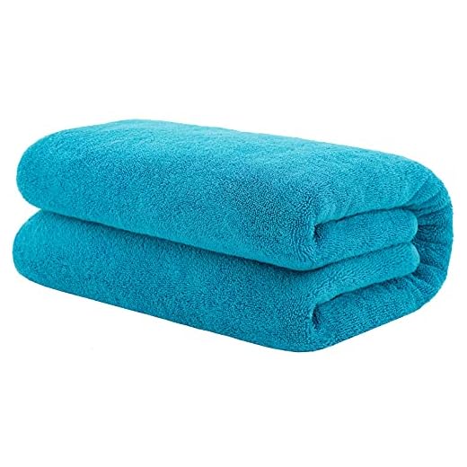 100% Cotton Oversized 40x80 Bath Sheet, Turkish Bath Towels for Bathroom Extra Large, Aqua Blue Bath Sheet