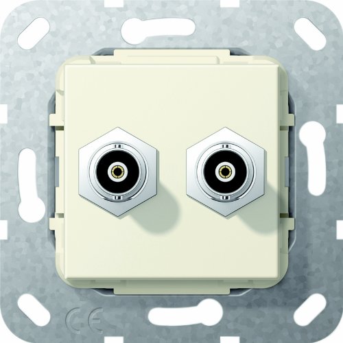 Preisvergleich Produktbild Gira 563001 BNC 2 Fach Crimpanschluss Einsatz, cremeweiß