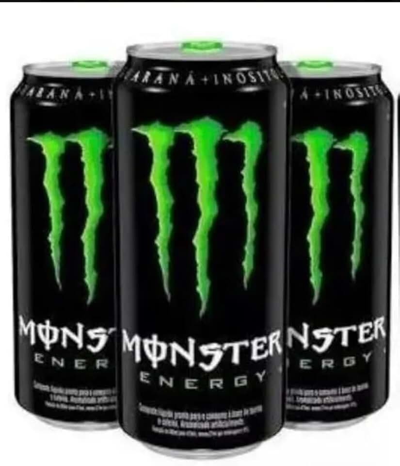 Monster Energy Drink Original, Bebida Energética com Guaraná e Inositol, Lata