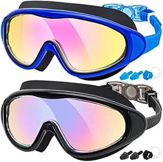 EasYoung Swimming Goggles-2 Pack Swim Goggles for Adult Men Women, No Leaking Anti-UV Lens Clear Vision Waterproof Goggles