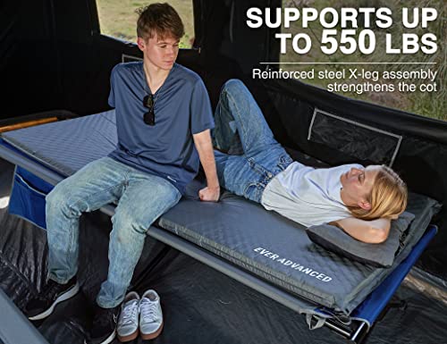 Ever Advanced Oversized Camping Cot For Adults With Zipper Xl Large Sleeping Cots 41" Wide Heavy Duty Bed Supports Up To 550 Lbs #TOP2