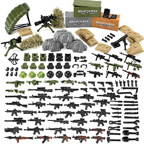 Feleph Weapon Pack Military Army Ww2 Toys For Soldier Figures, Swat Team Gear Set For Boys, Battle Building Blocks Bricks Compatible With Major Brand #TOP1