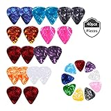 Kafeiya Púas para Guitarra 40 Piezas,Púas de Celuloide,4 Grosores Diferentes(0.46 mm / 0.73 mm / 0.81 mm / 0.96 mm),para Guitarra Acústica,Eléctrica o Bajo