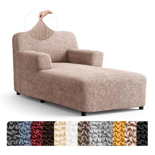 PAULATO BY GA.I.CO. PAULATO BY GA.I.CO. Stretch Chaise Lounge Slipcover 1-Piece Non-Slip – Soft Elastic Lounge Chair Covers – Furniture Protector Washable - Blush Taupe (with Armrest 32"-48" Wide) sold by Mamma Mia Covers - Amazon