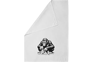Azeeda Gorilla Building Sand Castles Cotton Tea Towel: A Playful Addition to Your Kitchen Decor