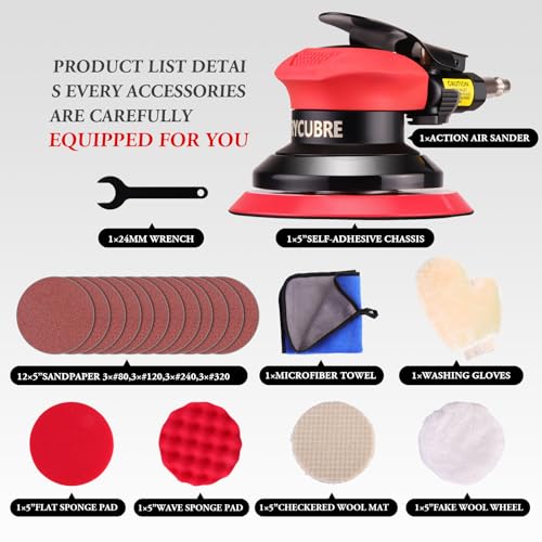 Rycubre 5 Inch DA Air Sander