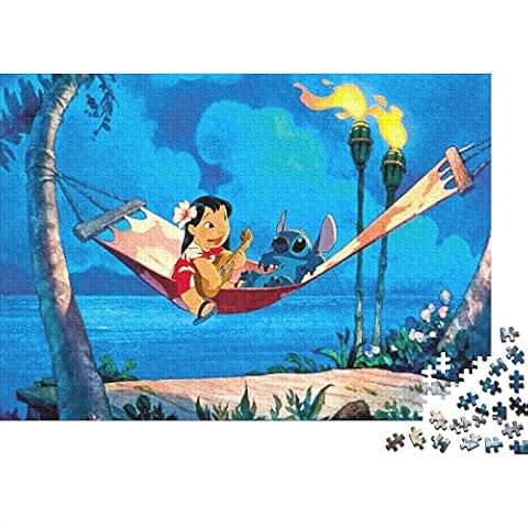 Stitch 300 Piece Lilo & Stitch Jigsaw Puzzles, Puzzle for Adults Kids, Family Entertainment Toys, Stress Relief Puzzle Games And Unique Gifts 300pcs (40x28cm) Cover