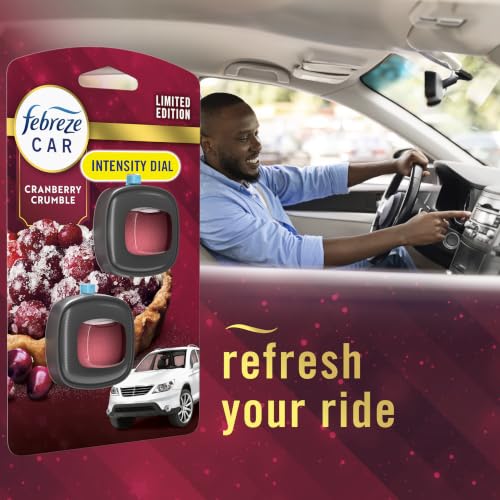 Febreze Car Air Freshener, Odor-Fighting Automotive Vent Clip, Scented Car Accessories, Long Lasting for Strong Odors, Cranberry Crumble Scent, 4 Count - image 7