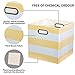 Posprica 3X Thicker Storage Bins Storage Cubes -11×11 Foldable Fabric Storage Baskets Organizer Container, Set of 4,Yellow Stripes