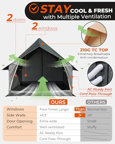 Carpa Hot Tent con Bolsa de Dormir para Camping Familiar miniatura 6