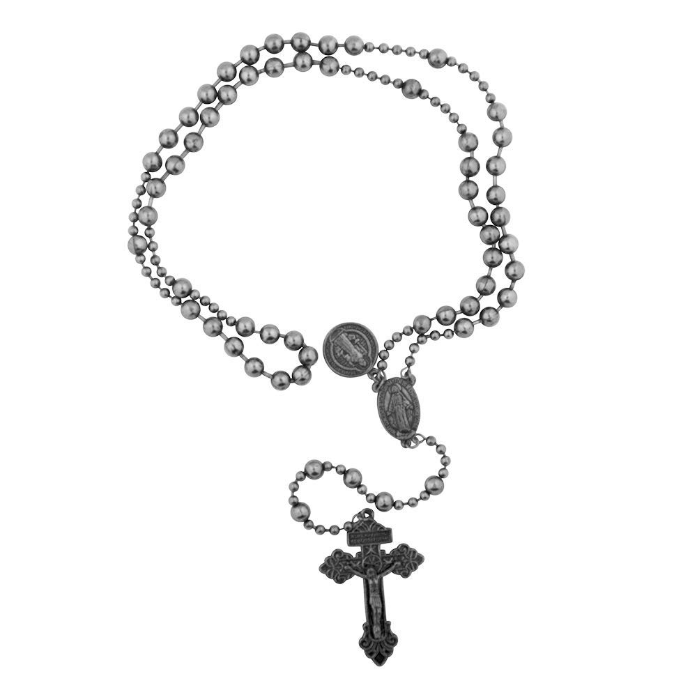 VILLAGE GIFT IMPORTERS Battle Rosary for mility or veterans includes miraculous mary medal and saint bendict with pardon crucifix