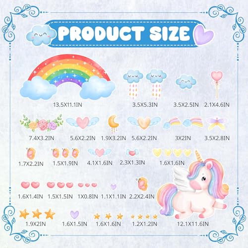 Vinilos decorativos unicornio y arcoíris luminosos para pared miniatura 7