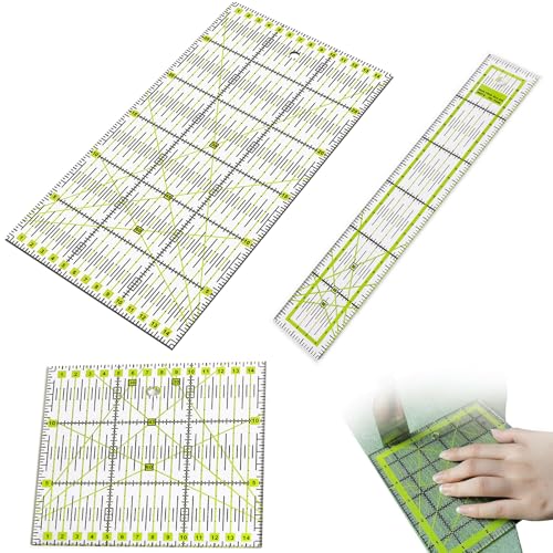 Patchwork Lineal Quilten Lineal, 3 Stück Nählineal Set Schneiderlineal Quiltlineal Nähen mit Winkelanzeigen Schneider Lineals Patchworklineal zum Nähen Stoffhandwerk Basteln Patchwork Lineal Quilten Lineal, 3 Stück Nählineal Set Schneiderlineal Quiltlineal Nähen mit Winkelanzeigen Schneider Lineals Patchworklineal zum Nähen Stoffhandwerk Basteln