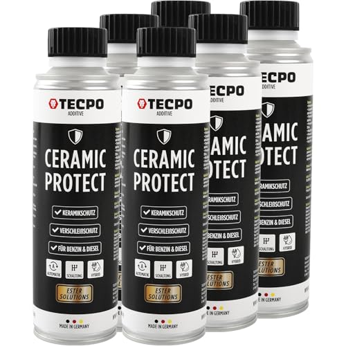 TECPO 6x Keramik Protect Ester, 300 ml Verschleißschutz Additiv für Diesel- und Benzinmotoren Ceramic Motor Öl Zusatz Öldditiv Keramik Verschleißschutz (6er-Pack)