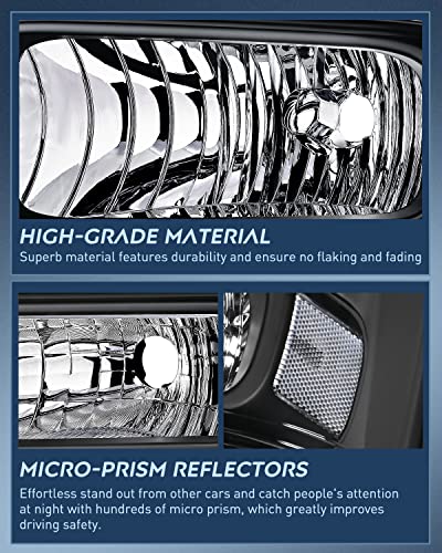 Nilight Headlight Assembly 2005 2006 2007 F250 F350 F450 F550 Super Duty Black Housing Clear Corner Clear Lens Headlights Assembly Replacement, 2 Years Warranty #TOP4