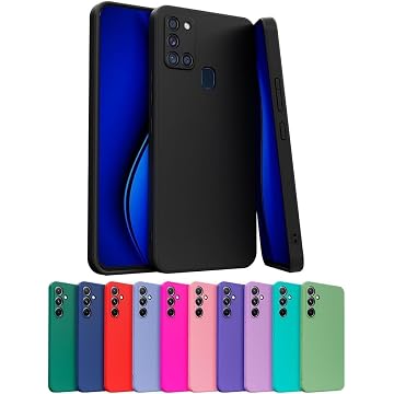 Capa Capinha Case Compatível Samsung Galaxy A21S Silicone Aveludada Com Proteção De Câmera (PRETO)