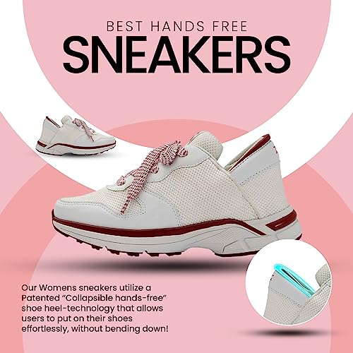 Image of ZEBA Women's Hands Free Slip-On Walking Shoes White