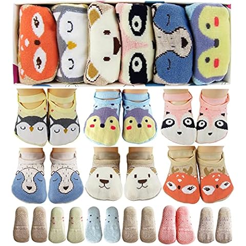 Baby Toddler Girls Grip Socks Non-Slip Gripper Socks Anti Slip Strap Socks 1-3 Year Old Gift Gripper Socks Animal Cartoon Little Girl Yoga Socks Cover
