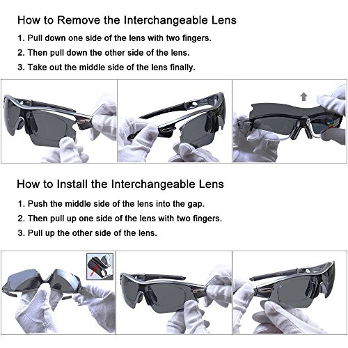 V VILISUN Lunettes de Cyclisme Lunettes de VTT/Lunettes de Soleil de Sport/Lunettes Polarisées pour Cyclisme, Conduite, Moto avec 5 Verres Interchangeables Anti-UV - Image 8