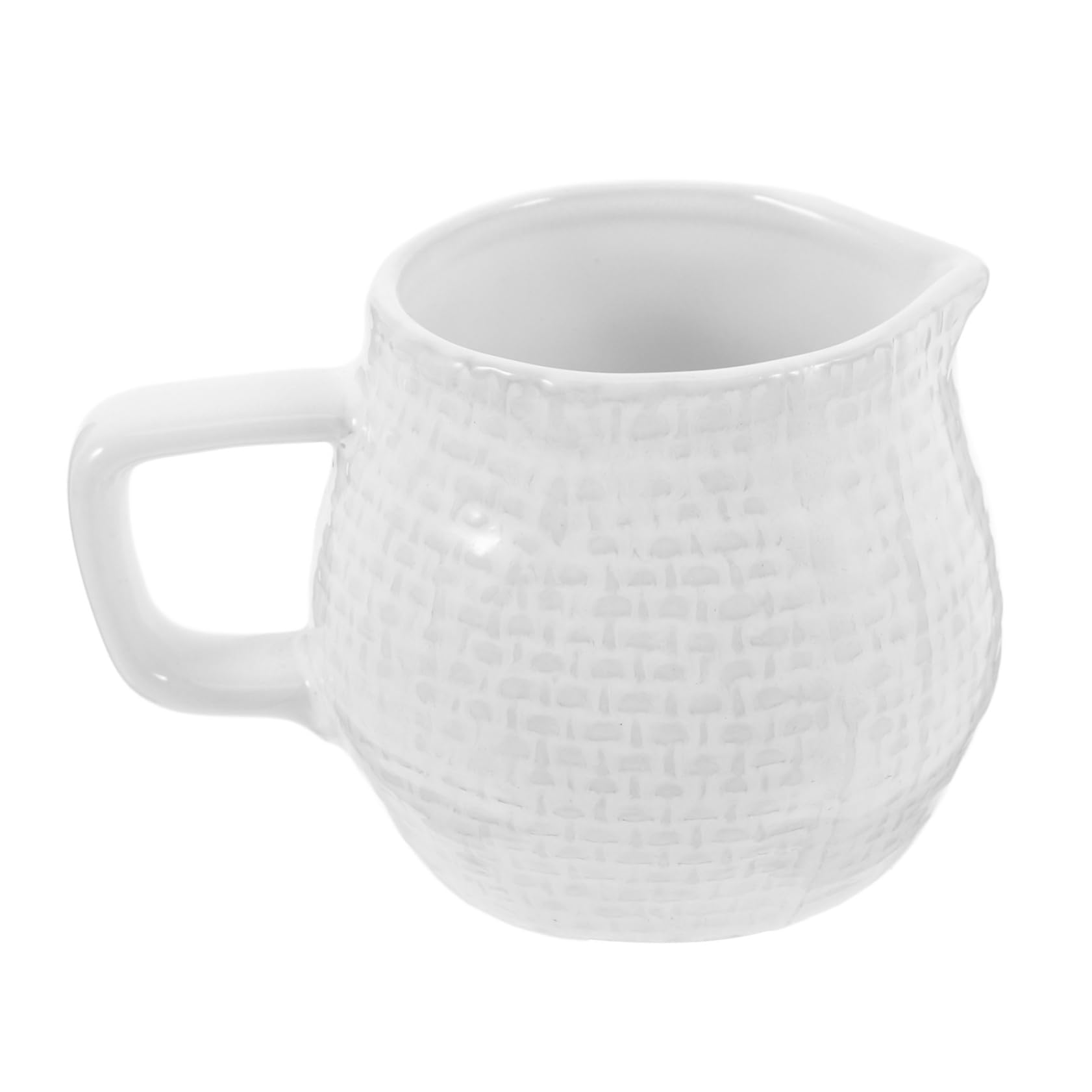 KICHOUSE Mini Milk Container Ceramic Milk Jug with Pump Stylish for Western Restaurants Home