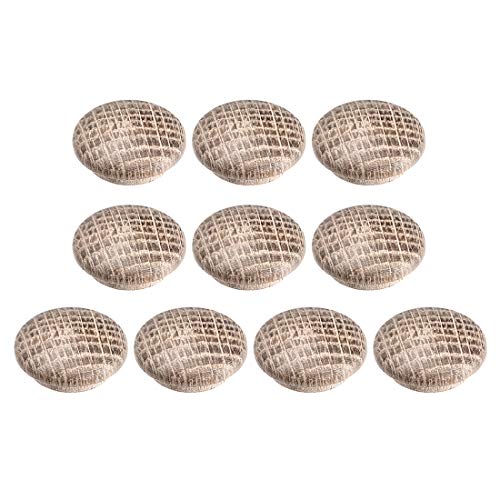 Image of uxcell Wood Button Plugs 0.7 Inch Oak Hardwood Screw Hole Furniture Plugs 10 Pack