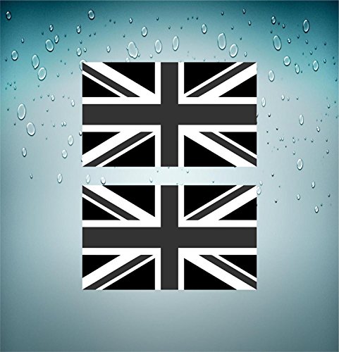 Akachafactory 2X Drapeau Sticker Autocollant UK Anglais Noir Camo Airsoft Biker Tuning JDM