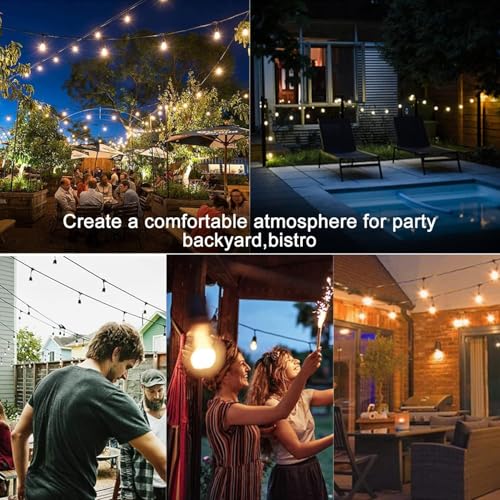 Lightdot 200FT Outdoor String Lights, LED Bistro String Lights with Shatterproof ST38 Vintage Bulbs, 2200K Dimmable, Waterproof Hanging Lights for Porch, Deck, Garden, Backyard, Balcony - ETL Listed by Lightdot - Used condition - US$50.55