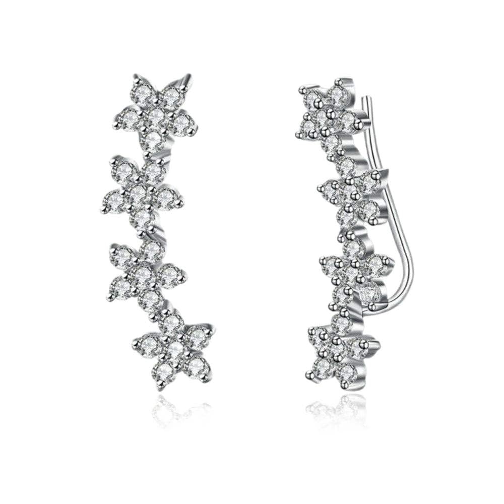 Boucles d'oreilles hoops studs crystal femme bijoux oreilles - 5