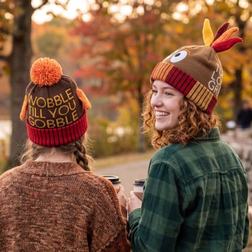 JOYIN 2 PCS Thanksgiving Pom Poms Beanie Hats, Turkey Trots Thanksgiving Role Play Cosplay, Party Supplies, Accessories, Costume Hats - image 5