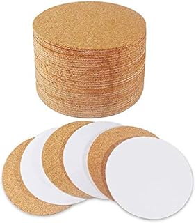 30 Pack Self-Adhesive Cork Round 4” Cork Tiles Cork Backing Sheets Cork Coasters Round for DIY Crafts
