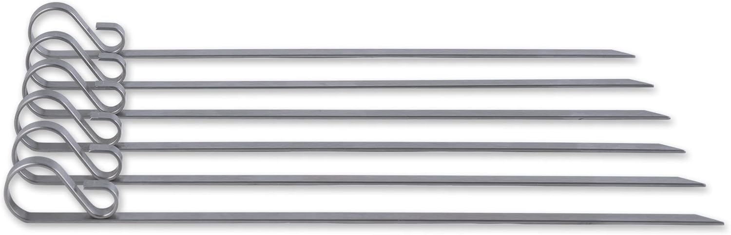 RSVP International Endurance Kitchen Collection BBQ/Grilling Skewer Set, Flat, 12.5", 6 Piece, Stainless Steel