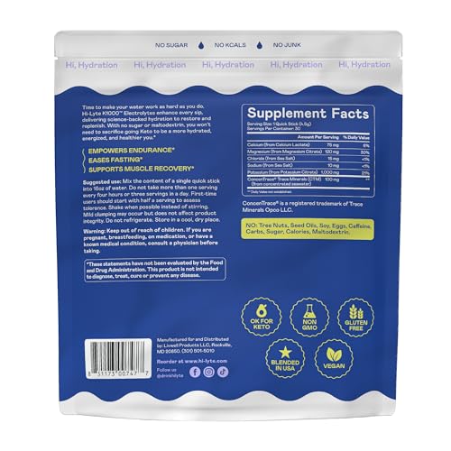 Image of Hi-Lyte K1000 Hydration Packets Unflavored Keto & Performance, 30 Servings
