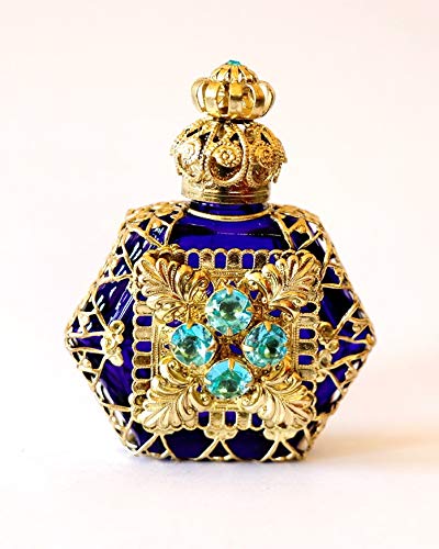 Flacons Parfum de Luxe. Un Savoir Faire Artisanal de Plus de 150 Ans. Filigrane métal dorée Haute qualité. Haut 63 mm. Vol: 7ml