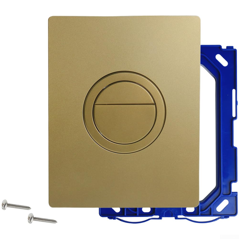 Moderna piastra per cassetta del bagno in ABS, pannello a doppia pressione, per serbatoio WC nascosto, finitura nera opaca, montaggio verticale o orizzontale, 19,7 x 15,6 cm (oro)