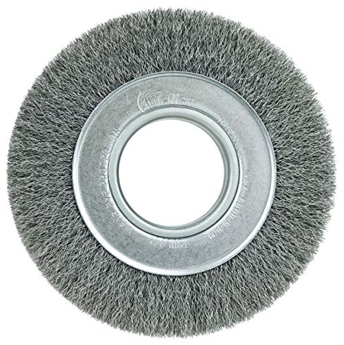 Weiler 06060 6" Medium Face Crimped Wire Wheel, .0104" Steel Fill, 2" Arbor Hole, Made in the USA