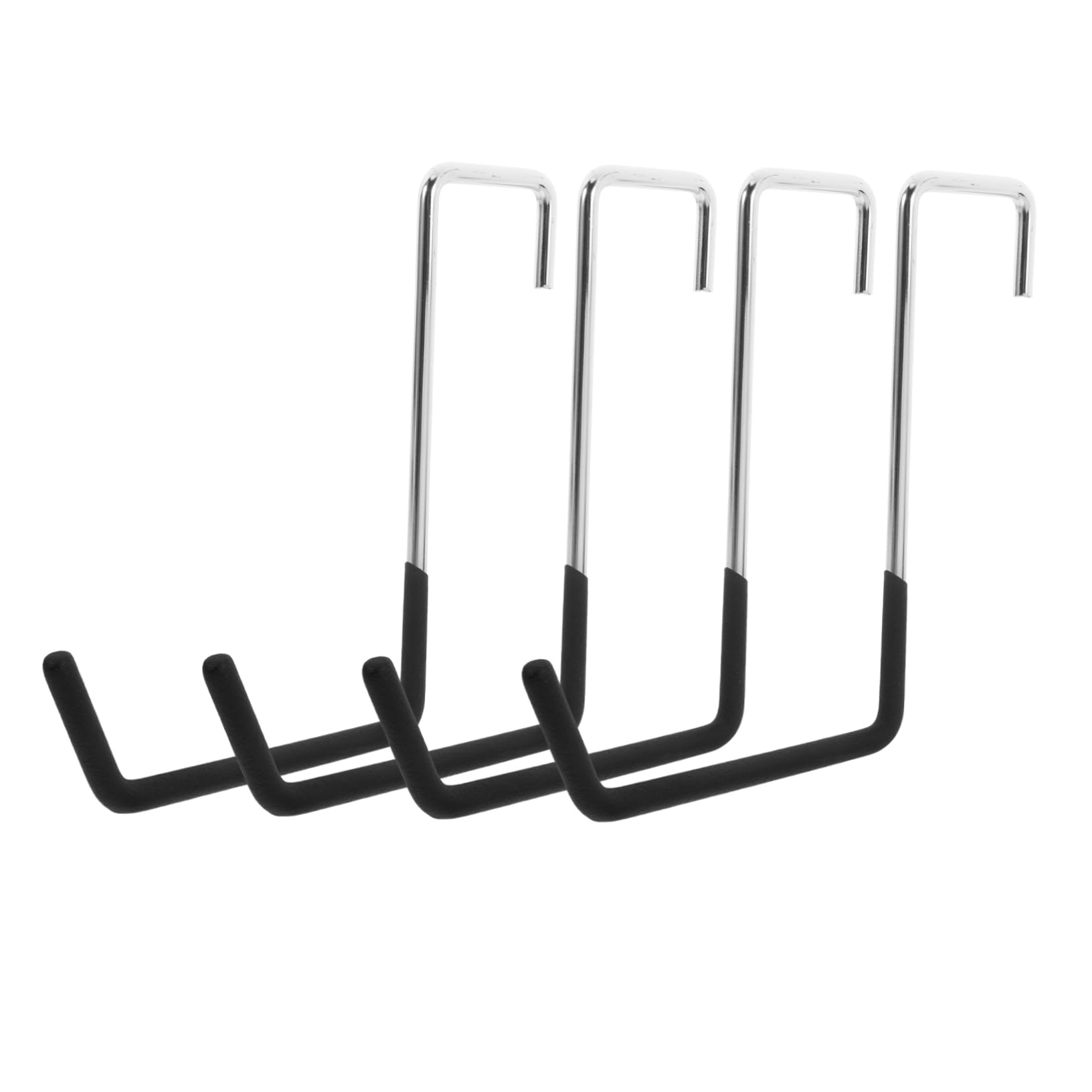 4 Stück Starke Eisen Garagenhaken mit Pvc Beschichtung Platzsparendes Design für Leiter Fahrrad und Pflanzen im Outdoor und Campingbereich Schwarz