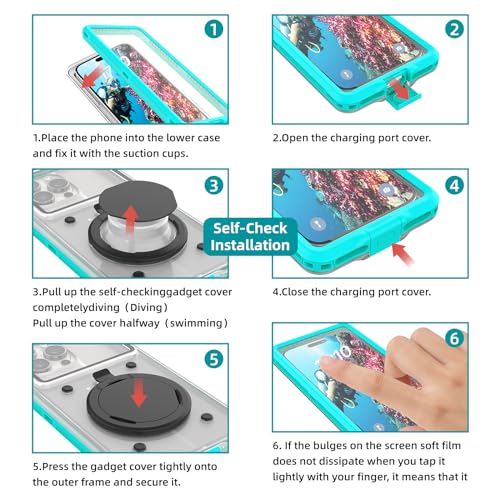 Image of 2026 Underwater Waterproof Case for iPhone 17 /16 /15 /14 /13 /12 /11 Pro Max /XR /XS /X Samsung Galaxy S24 /S23 /S22 /S21Waterproof Phone Case for Snorkeling Photo Video Black